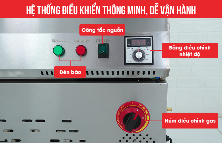 Bếp chiên tách dầu NS-JBT 200L dùng gas Hệ điều khiển thông minh