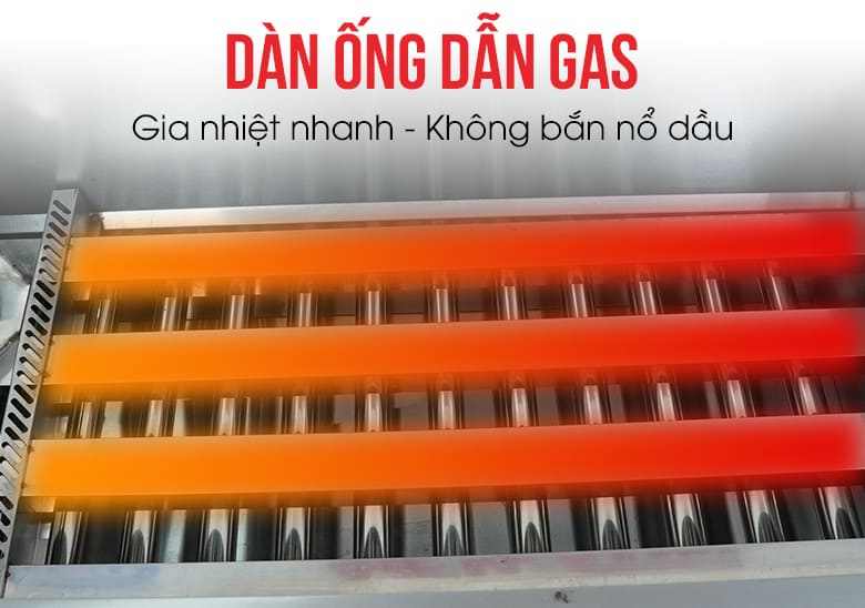 Bếp chiên tách dầu NS-JBT 200L dùng gas Hệ thống gia nhiệt nhanh