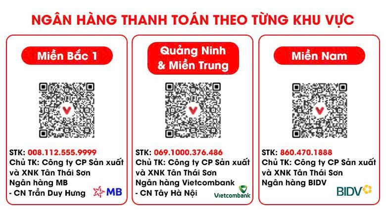 Thông tin thanh toán theo khu vực Thông tin thanh toán theo khu vực
