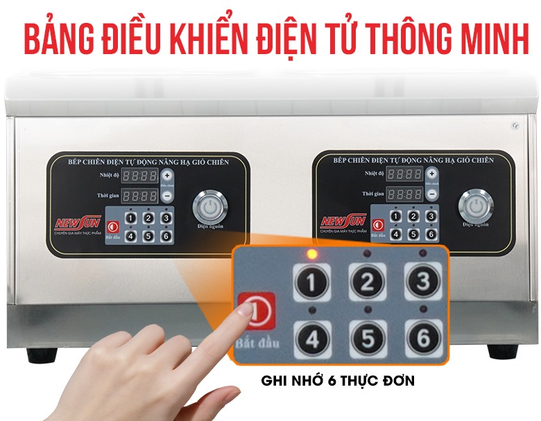 Bếp chiên nhúng đôi tự động JDZL-2ST Bảng điều khiển thông minh