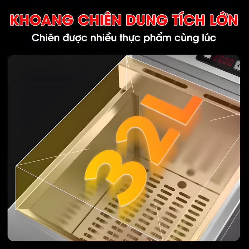 Bếp chiên điện 32 lít TB-86-1 Khoang chiên lên tới 32 lít