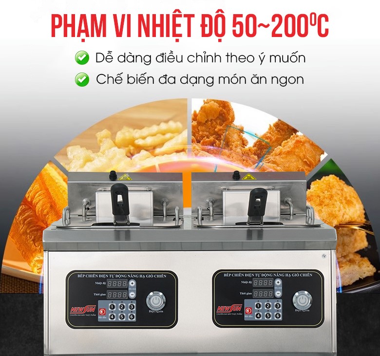 Bếp chiên nhúng đôi tự động JDZL-2ST Điều chỉnh nhiệt độ dễ dàng