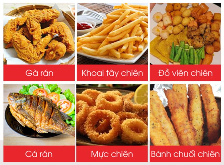 Chiên được nhiều loại thực phẩm