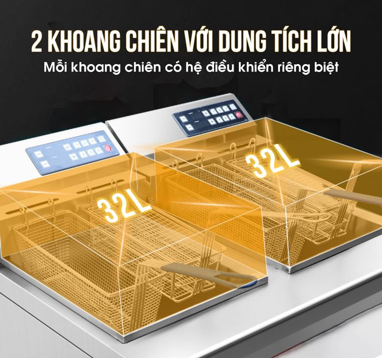 2 khoang chiên dung tích lớn