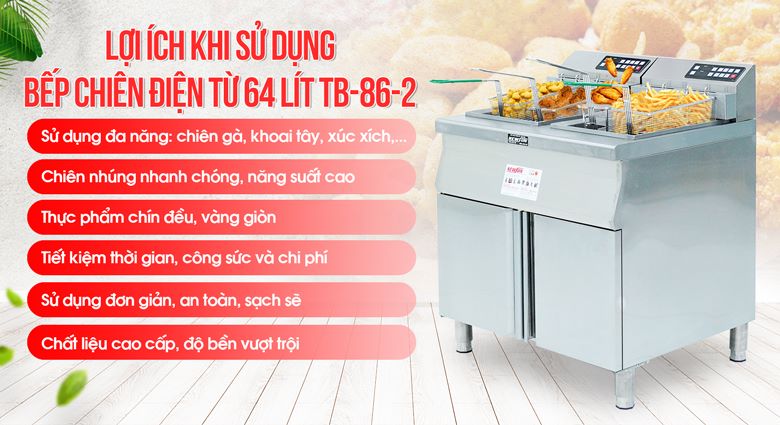 Lợi ích khi sử dụng bếp chiên điện tử 64 lít TB-86-2
