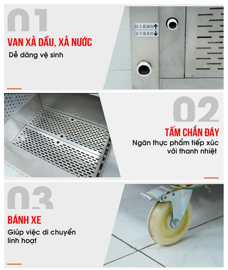 Bếp chiên tách dầu 150 lít TB-68D Thiết kế tối ưu trong từng chi tiết