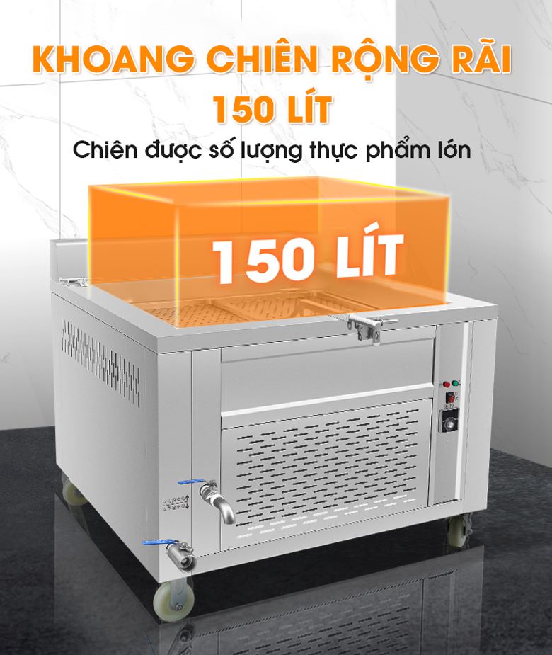 Bếp chiên tách dầu 150 lít TB-68D Khoang chiên dung tích lớn 150 lít – Đáp ứng mọi nhu cầu chế biến