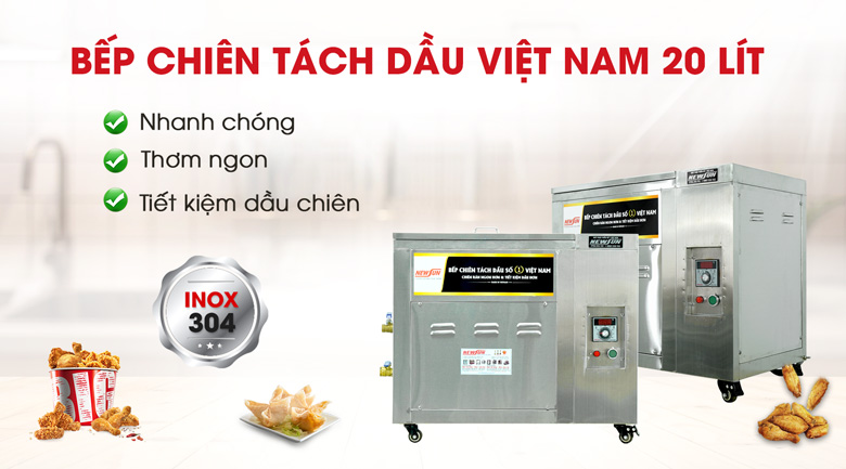 Bếp chiên tách dầu 20 lít Việt Nam Bếp chiên tách dầu 20 lít Việt Nam