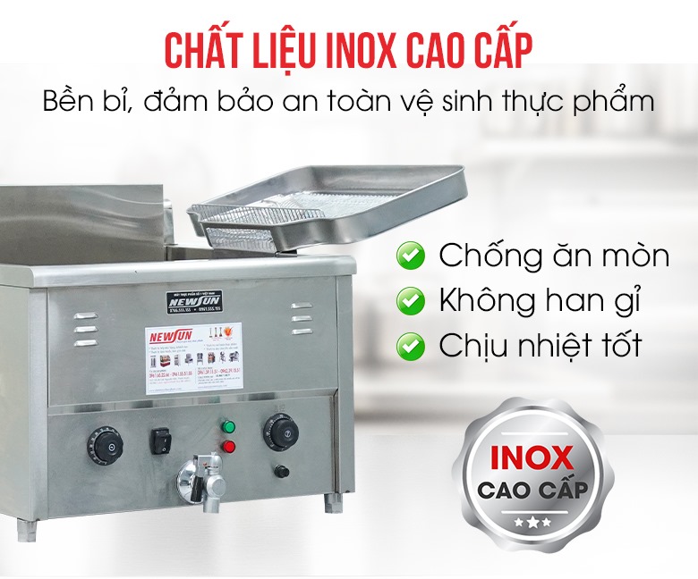 Bếp chiên đơn TB-A23 50 lít Chất liệu inox cao cấp, bền bỉ, chống gỉ sét