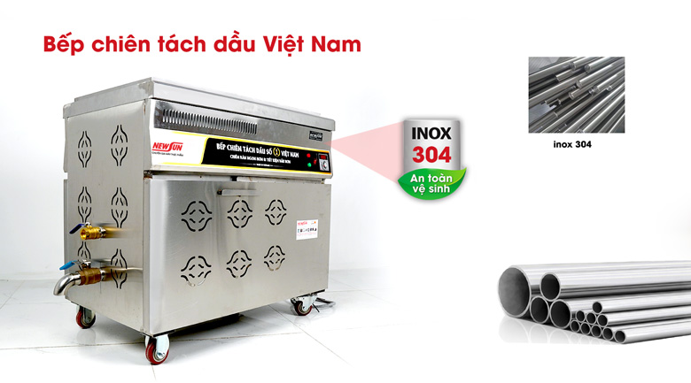 Bếp chiên tách dầu 20 lít Việt Nam Chất liệu inox cao cấp