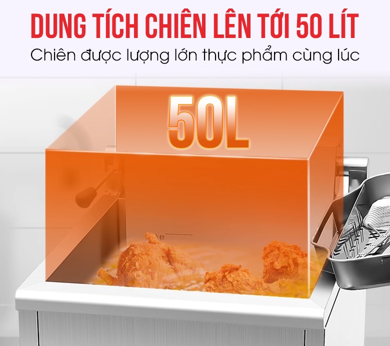 Bếp chiên đơn TB-A23 50 lít Thiết kế để bàn nhỏ gọn, khoang chiên dung tích lớn