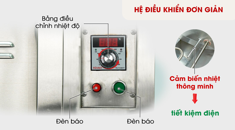 Bếp chiên tách dầu 20 lít Việt Nam Dễ sử dụng với hệ thống điều khiển đơn giản, thân thiện